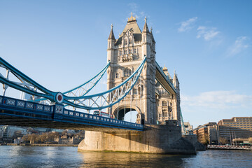 Fototapeta na wymiar Tower Bridge seen from below in London. England