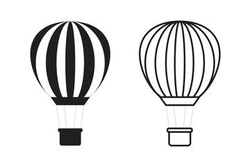 hot air balloon icon in flat style, vector illustration