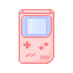 Illustration vector graphic of pink game boy pixel 