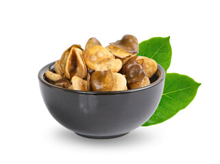 Broad bean, English Bean, European Bean, Field Bean. Fry (Vicia faba L.). on white background