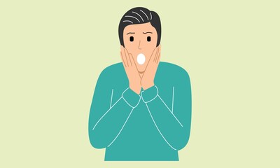 Man with shocked expression