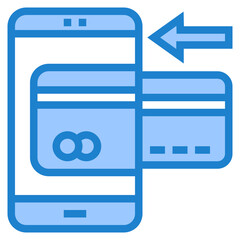Mobile payment blue style icon