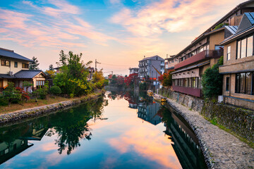 Fototapeta premium Arashiyama at sunset near Katsura River in Kyoto. Japan