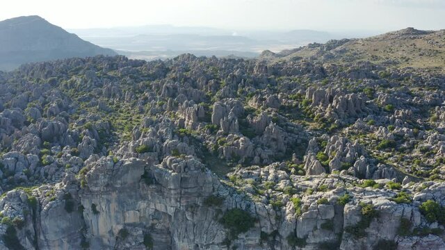 Aerial view over El Torcal de Antequera Nature reserve, Spain
drone view from Spain, 2021

