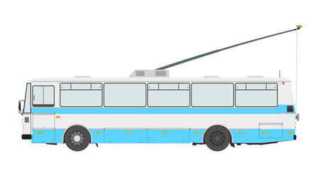 Color image of a trolleybus on a white background.
