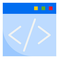 Costom coding flat style icon