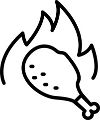 spicy chicken minimal line icon