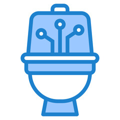 Smart toilet blue style icon