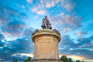 Statue of William Shakespeare in Stratford upon Avon, Warwickshire, England, United Kingdom