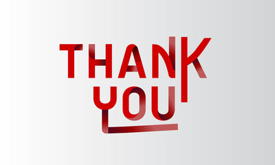 The word Thank you. Vector banner with the text red color. Vector eps 10
