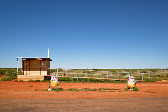 Toilet stop on highway in remote location
