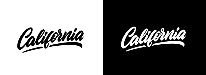 California hand lettering design for t-shirt, hoodie, baseball cap, jacket and other uses. Vector text 
