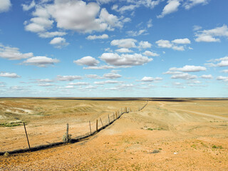 Rabbit proof fence in outback South Australia