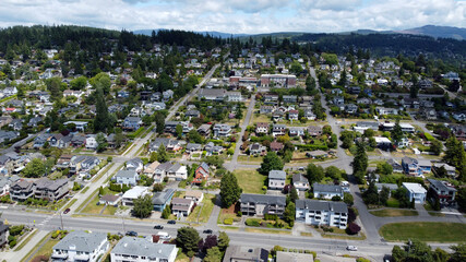 Aerial view of Bellingham, Washington near Boulevard Park - Powered by Adobe