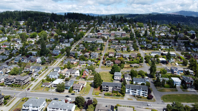 Aerial View Of Bellingham, Washington Near Boulevard Park