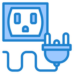 Plug blue style icon