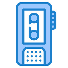 Voice reccorder blue style icon