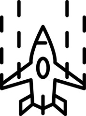 airplane shooting minimal line icon