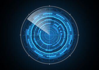 Technology abstract future radar circle background