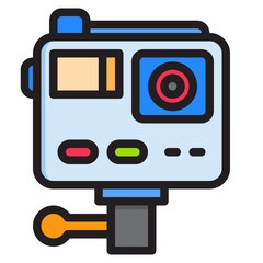 Naklejka premium Action camera color line style icon