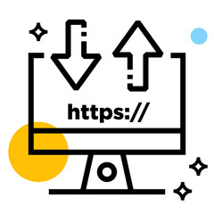 Computer Download Upload icon vector design illustration