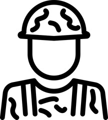 soldier minimal line icon