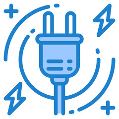 Obraz premium Smart plug blue style icon