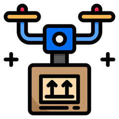 Drone dalivey color line style icon