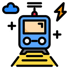Electric train color line style icon