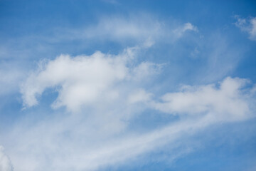 light cumulus clouds against blue sky