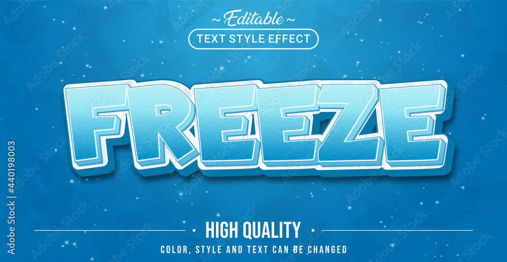 Aufkleber Editable text style effect - Freeze text style theme.