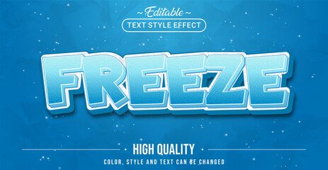 Editable text style effect - Freeze text style theme.