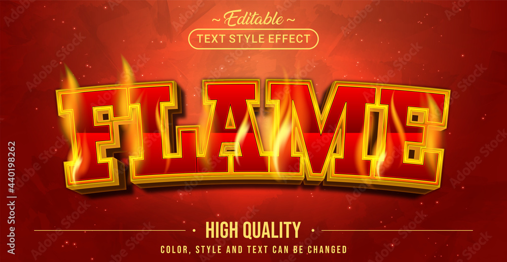 Aufkleber Editable text style effect - Flame text style theme.