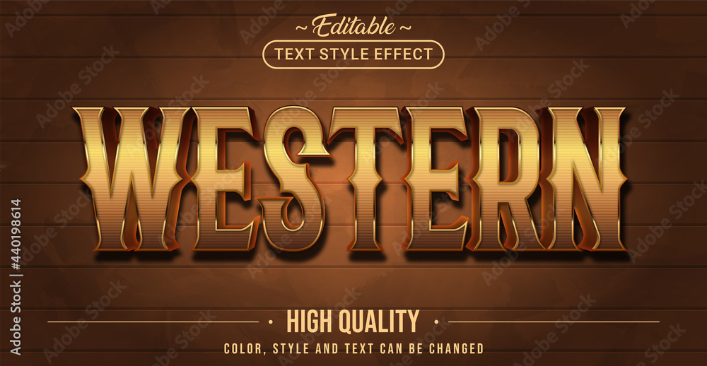 Aufkleber Editable text style effect - Western text style theme.