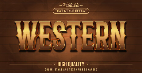 Editable text style effect - Western text style theme. - obrazy, fototapety, plakaty