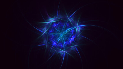 3D rendering abstract multicolor fractal light background