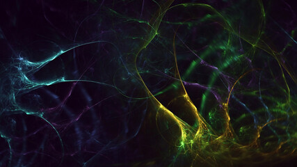 Fototapeta premium 3D rendering abstract multicolor fractal light background