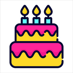 cake flat icon, vector design usa independence day icon.