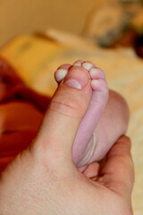 baby feet in bed