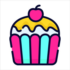 cupcake, Dessert flat icon, vector design usa independence day icon.