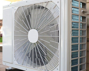 Air condition outdoor unit compressor install outside the house,Condenser unit in central air...