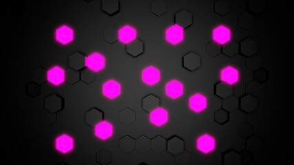 background with hexagon glowing lights