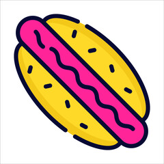 hotdog flat icon, vector design usa independence day icon.