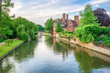 Fototapeta premium Cam river canal in Cambridge, England