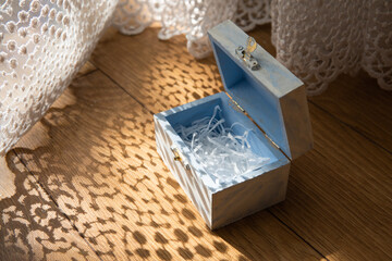 vintage box on a wooden background