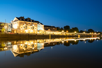 Bedford Riverside at night on the Great Ouse River