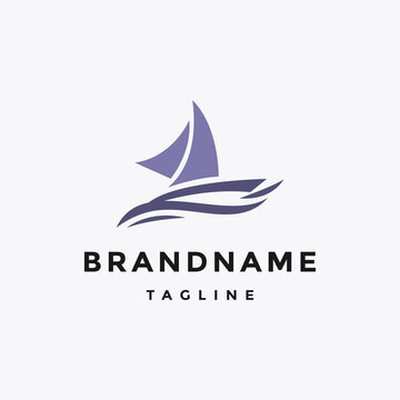 sailboat logo vector design template