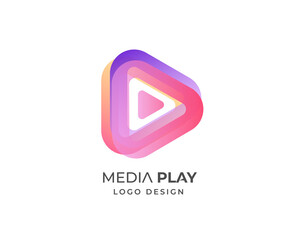 Creative Media Play Logo Design Template
