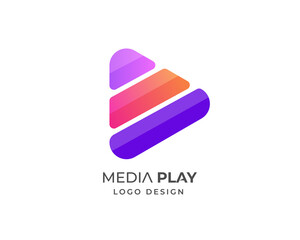 Creative Media Play Logo Design Template