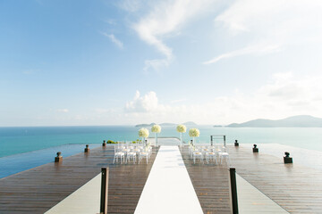 Obraz premium Wedding setup at hilltop